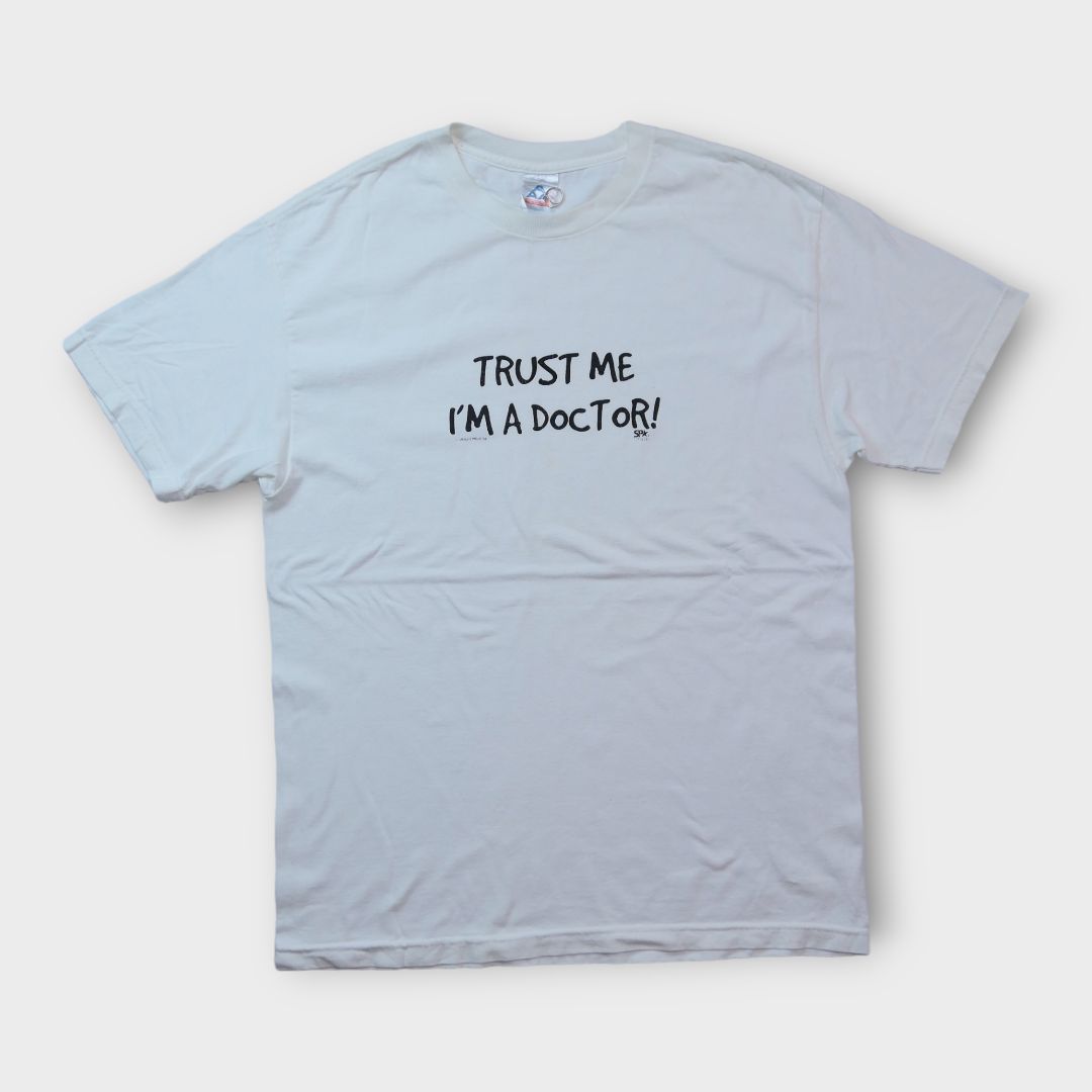 VINTAGE 90-00s L Message Tee -TRUST ME I'M A DOCTOR-