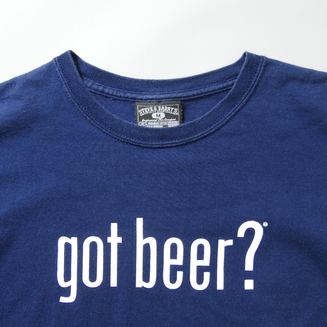 VINTAGE 00s M Message Tee -got beer?-