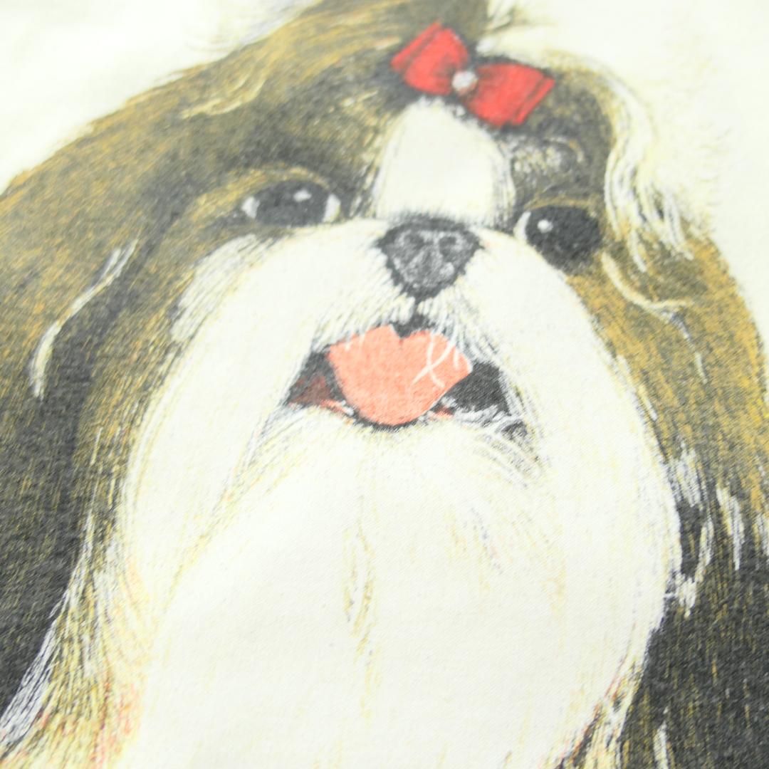 VINTAGE 90s L Dog Tee "Shih Tzu" -TELETREND COLS-