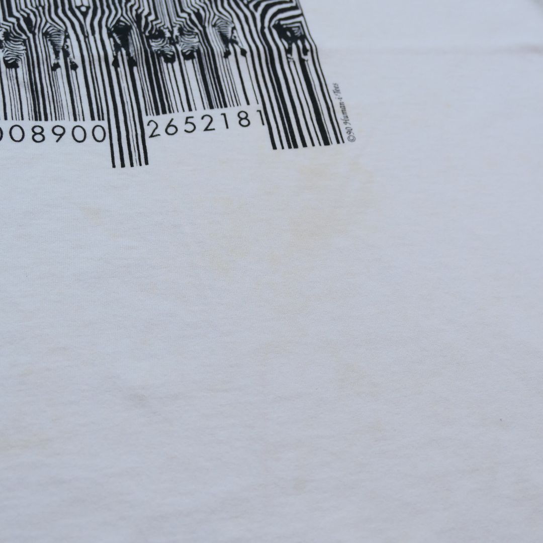 VINTAGE 90s XL Art Tees -Zebra × Barcode-