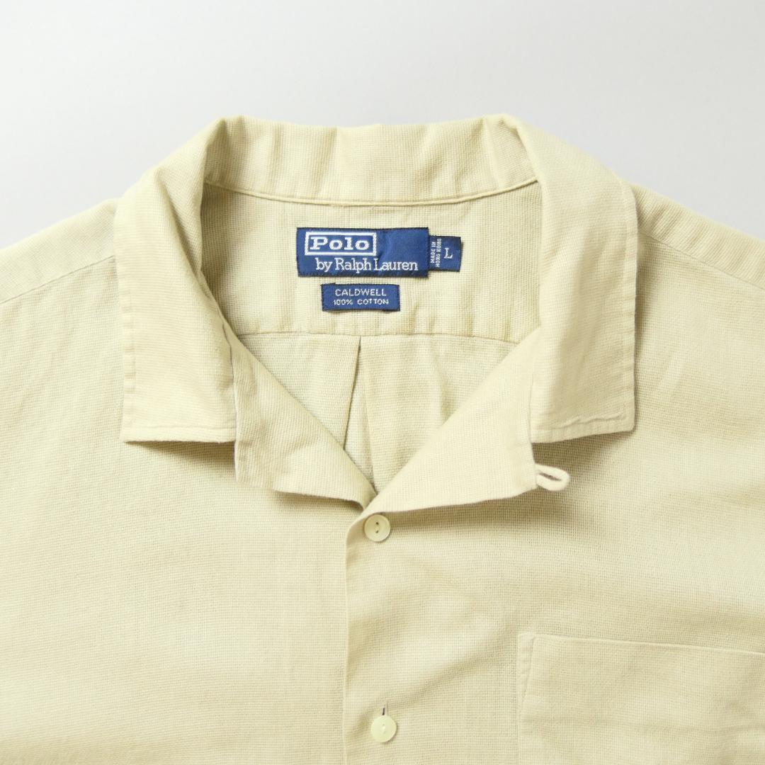 VINTAGE 90s L H/S Open Collar Shirt "CALDWELL" -RalphLauren-