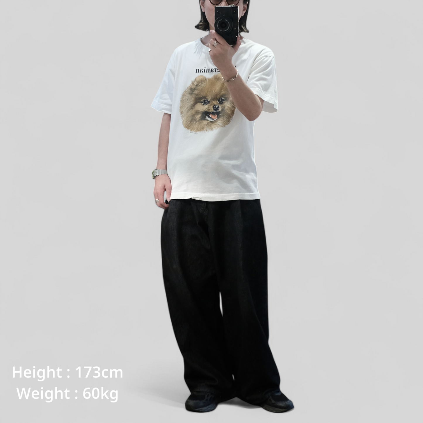 90s Dog Tee "Pomeranian" -TELETREND COLS-