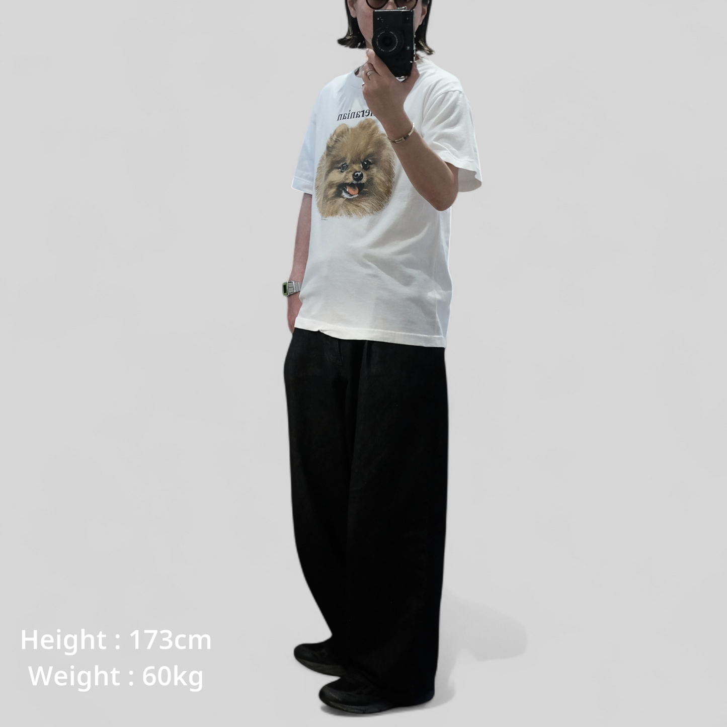 90s Dog Tee "Pomeranian" -TELETREND COLS-