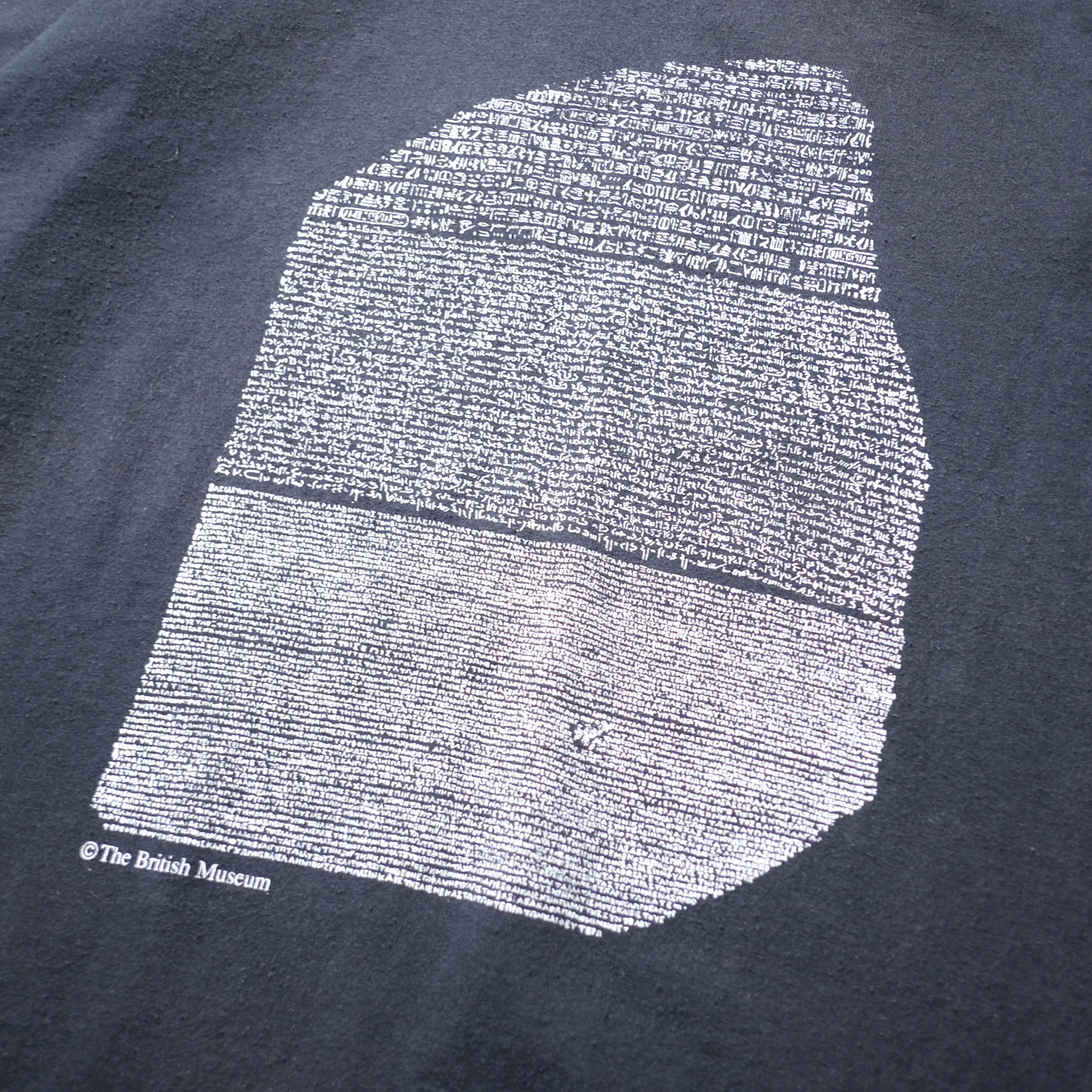 90s-00s Art Tee "Rosetta Stone" -The British Museum-