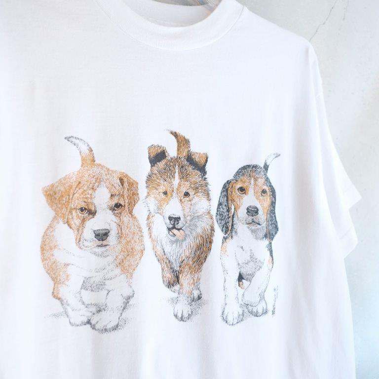 90s-00s Dog Art Tee -©trans tech-