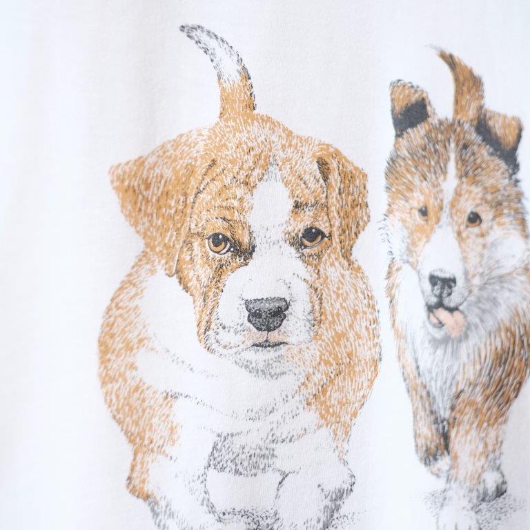 90s-00s Dog Art Tee -©trans tech-