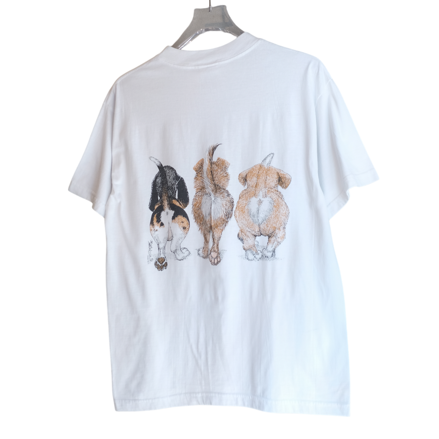 90s-00s Dog Art Tee -©trans tech-