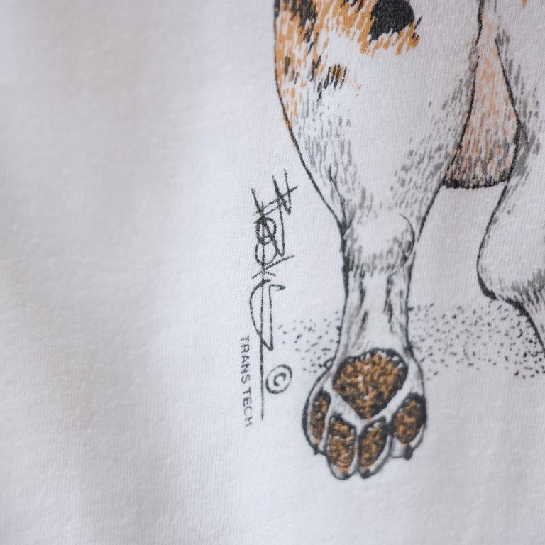 90s-00s Dog Art Tee -©trans tech-