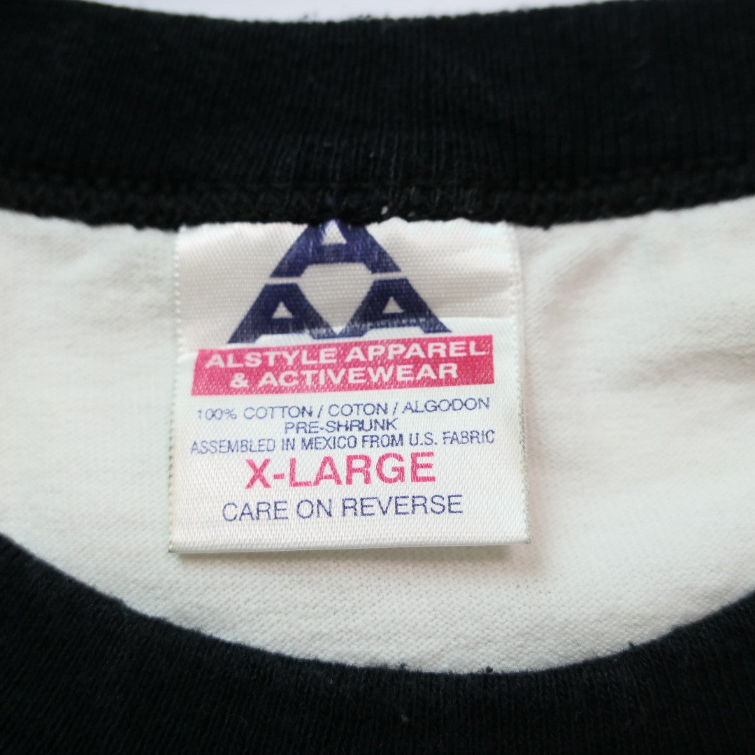 VINTAGE 90s XL Raglan Sleeves Message Tee -JESUS HATES YOU-