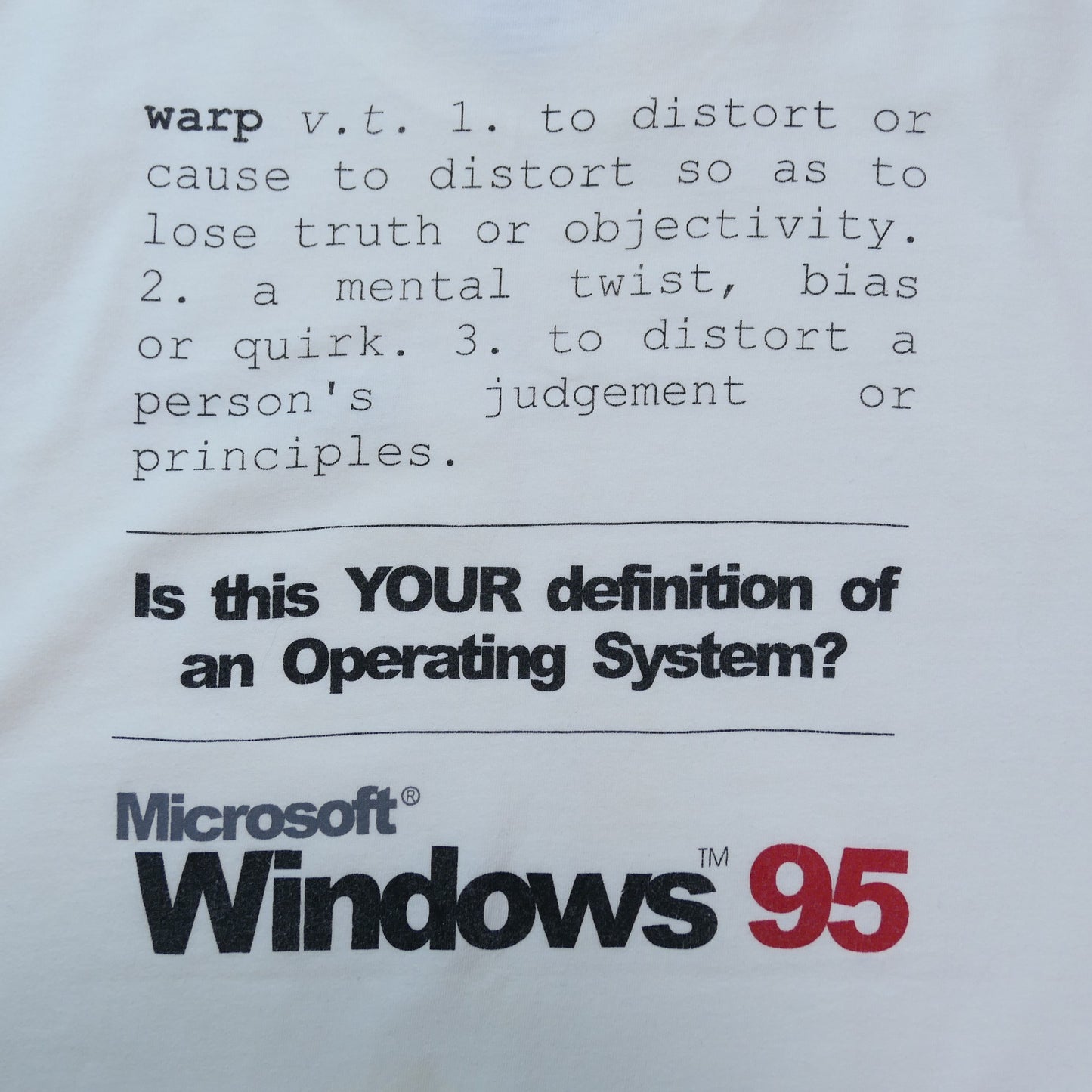 VINTAGE 90s L-XL Promotion Tee "Windows95" -Microsoft-