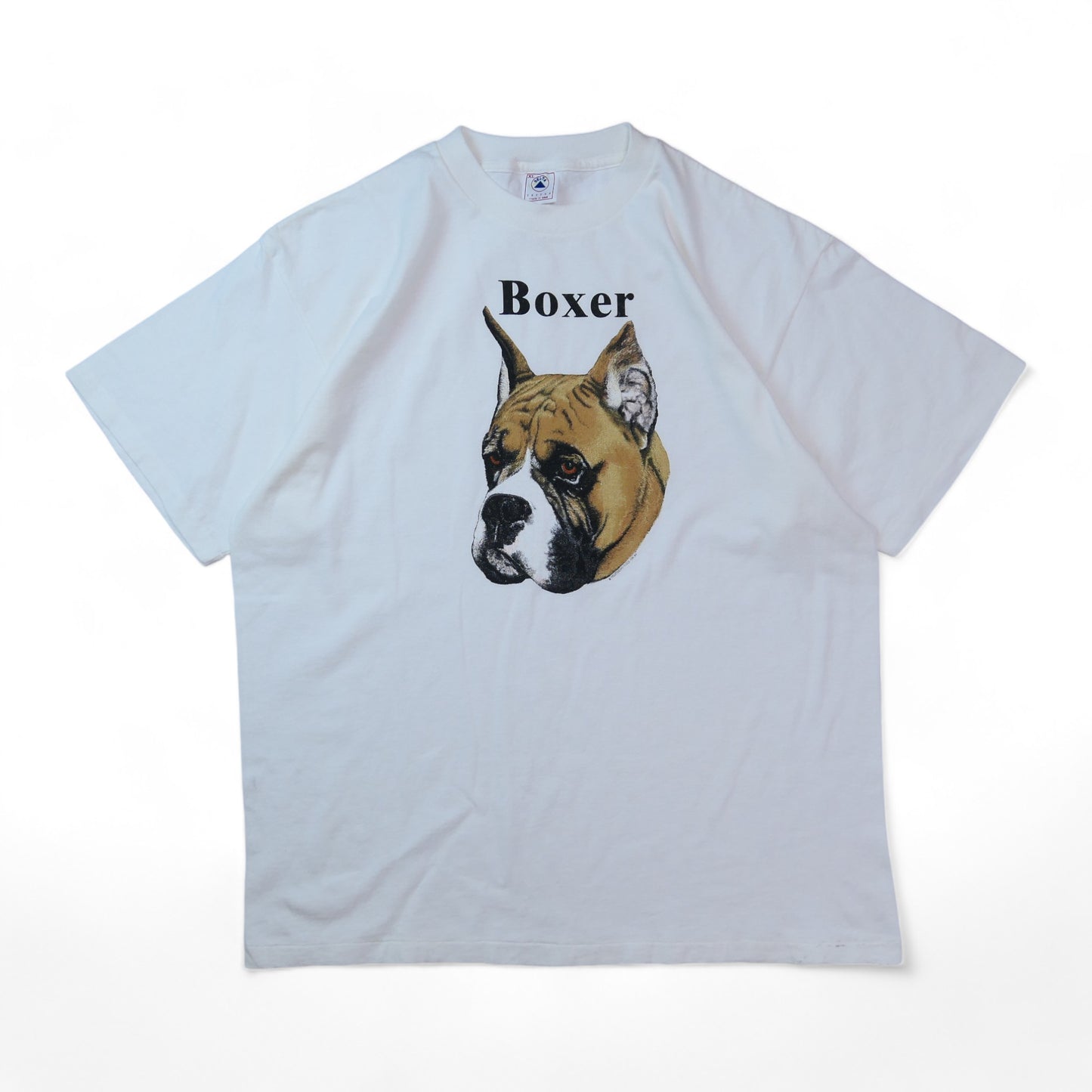 VINTAGE 90s XL Dog Face Tee "Boxer" -TELETREND COLS-