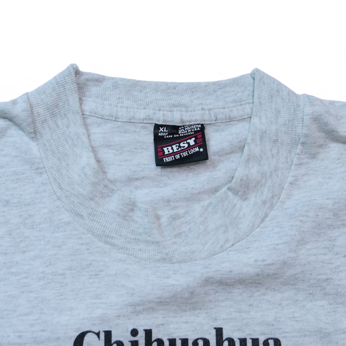 VINTAGE 90s XL Dog Face Tee "Chihuahua" -TELETREND COLS-