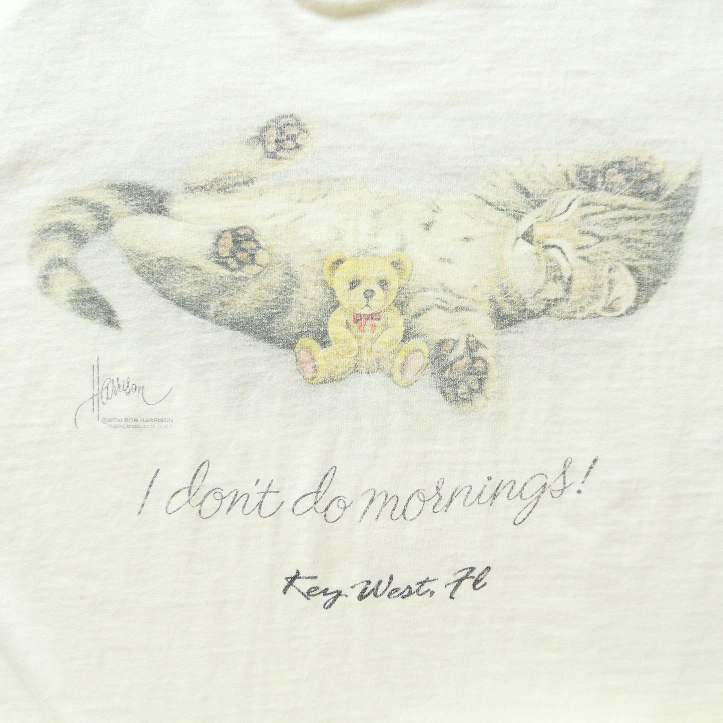 VINTAGE 90-00s M Cat Tee -Bob Harrison-