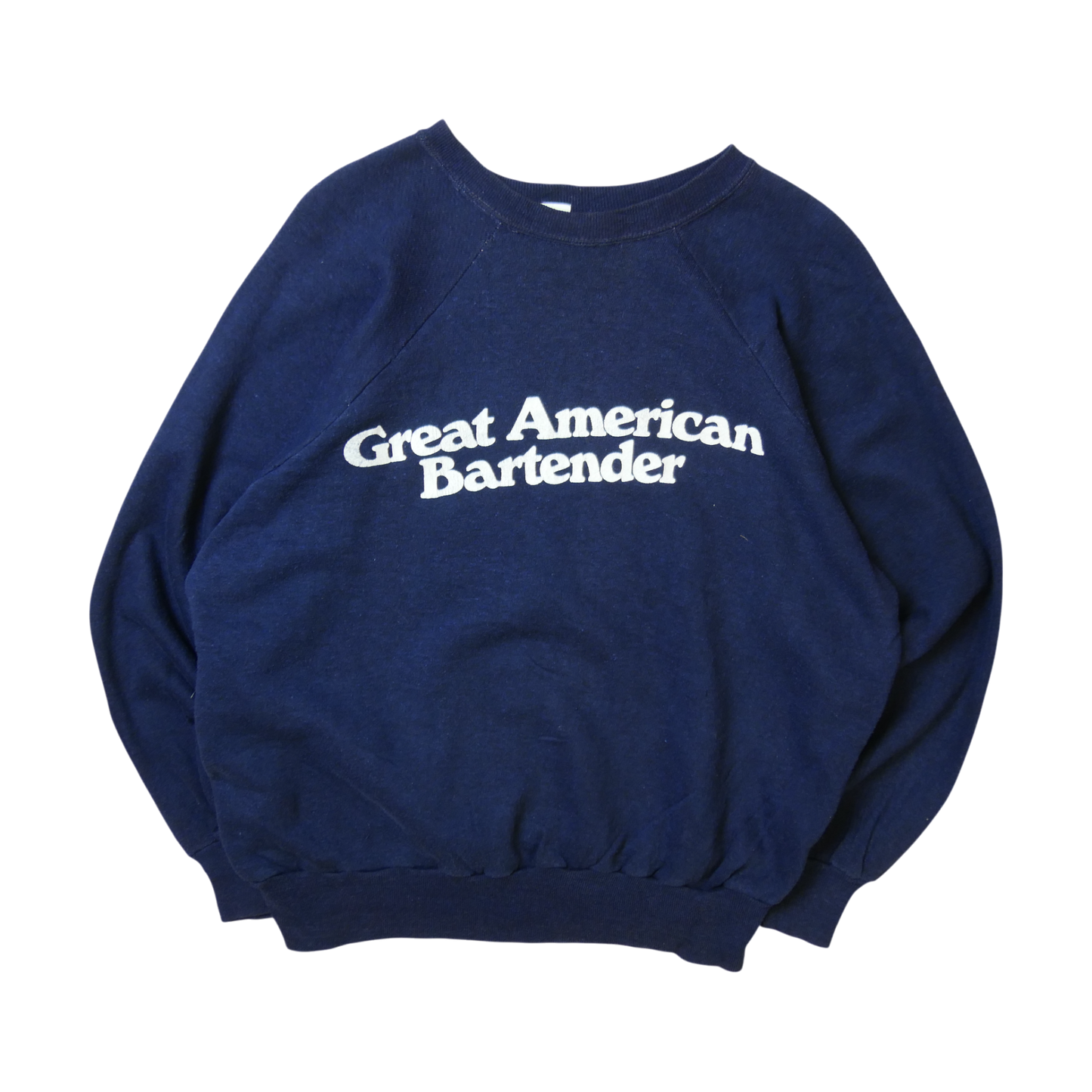 VINTAGE 80s Message Sweatshirt -Great American Bartender-