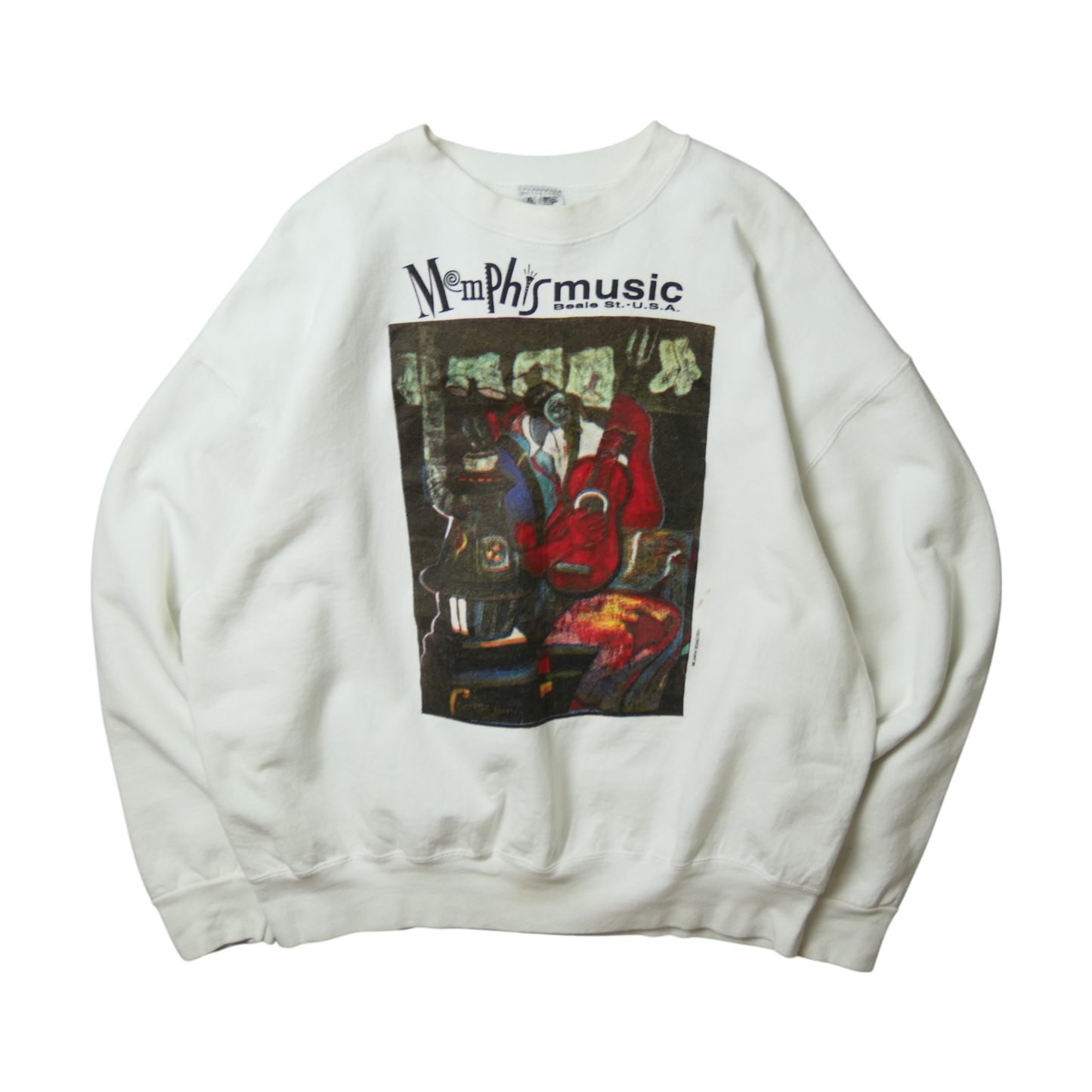 VINTAGE 90s XL Art Sweat -GEORGE HUNT-