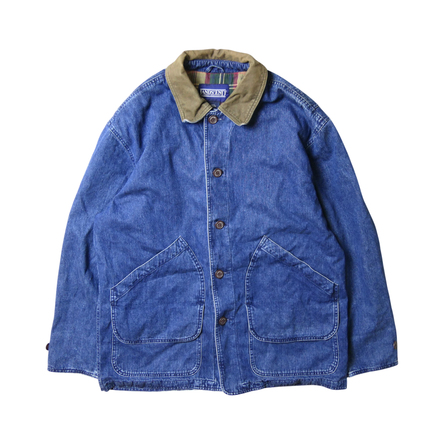 VINTAGE 90s-00s M Denim Hunting Jacket -LANDS' END-