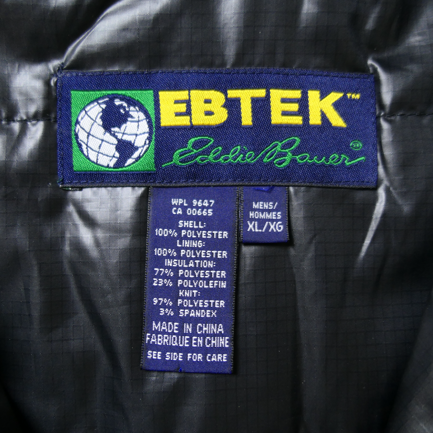 90s XL-XXL Half Zip Puffer Jacket -EBTEK by EddieBauer-
