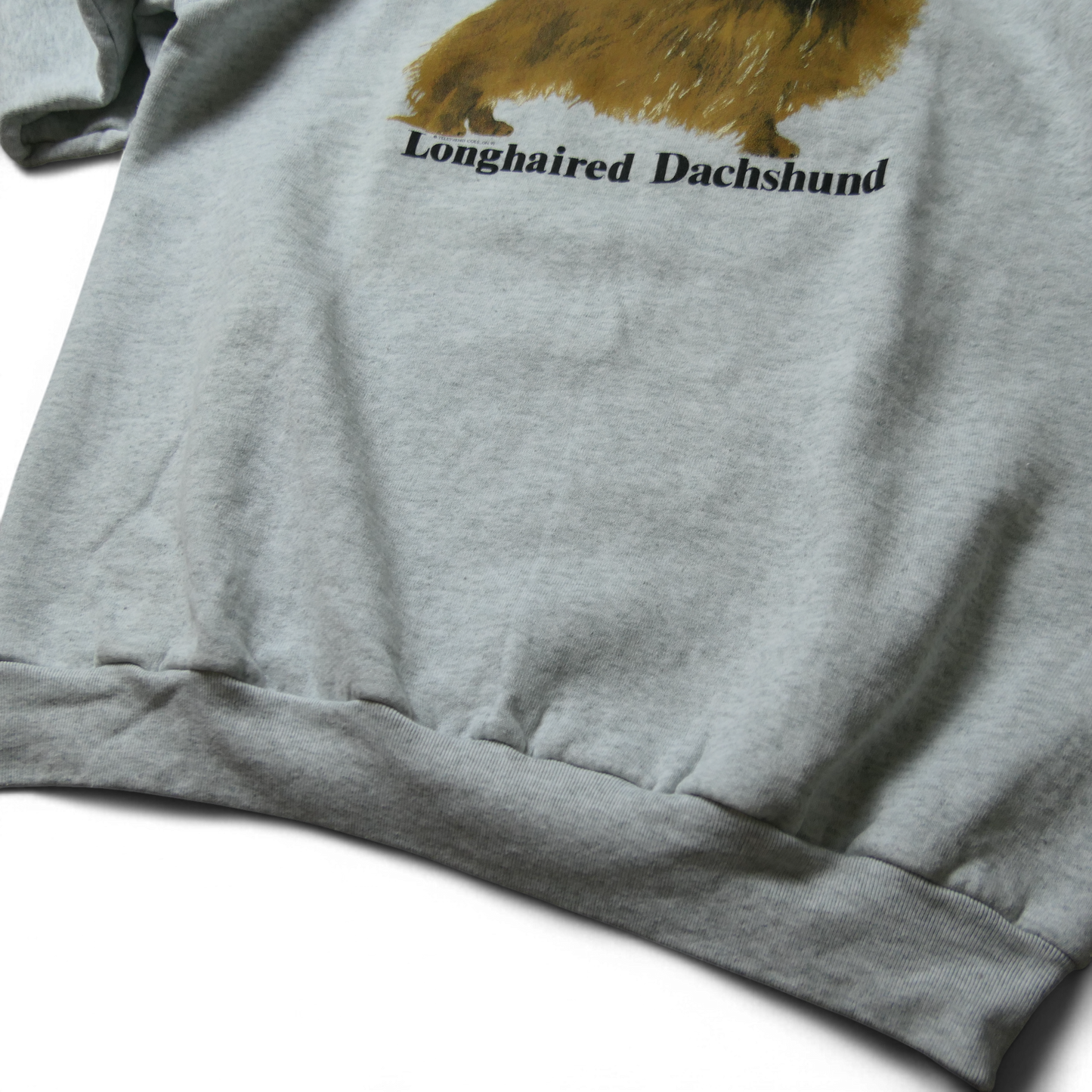 90s XL Dog Printed Sweatshirt "Longhaired Dachshund" -TELETREND COLS-