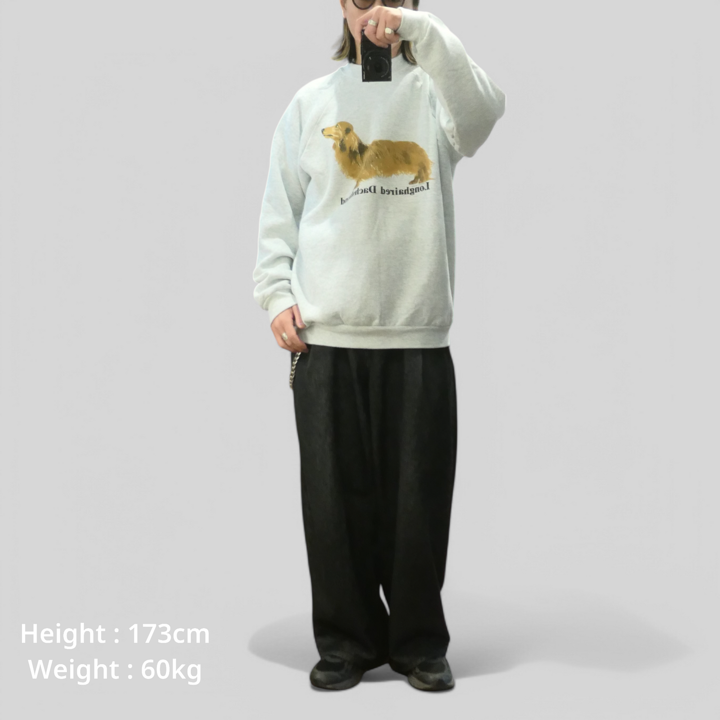 90s XL Dog Printed Sweatshirt "Longhaired Dachshund" -TELETREND COLS-