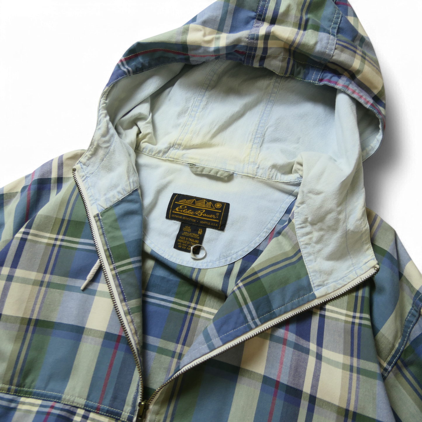 90s Plaid Cotton Anorak Parka -EddieBauer-