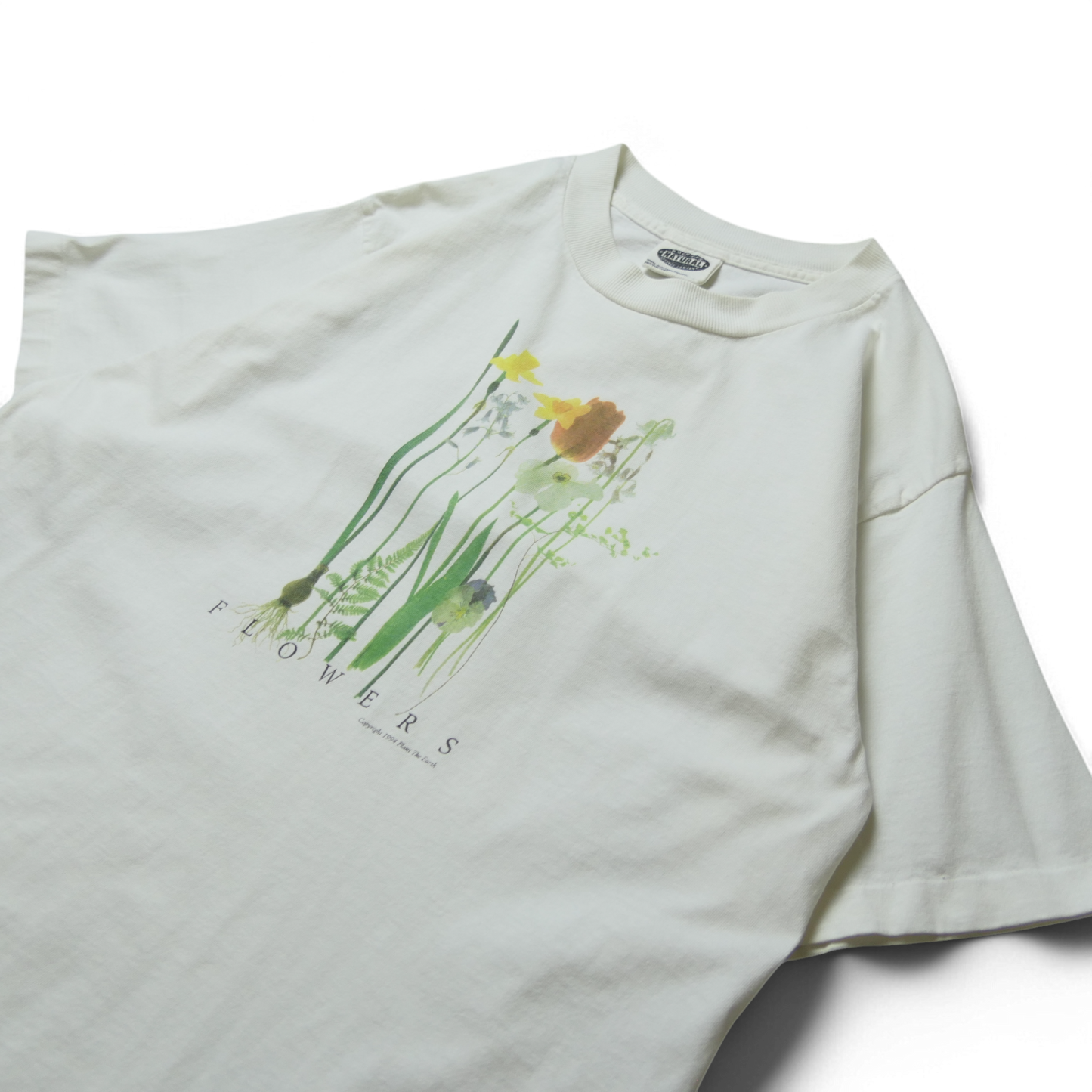 90s Flower Art Tee -Planet The Earth-