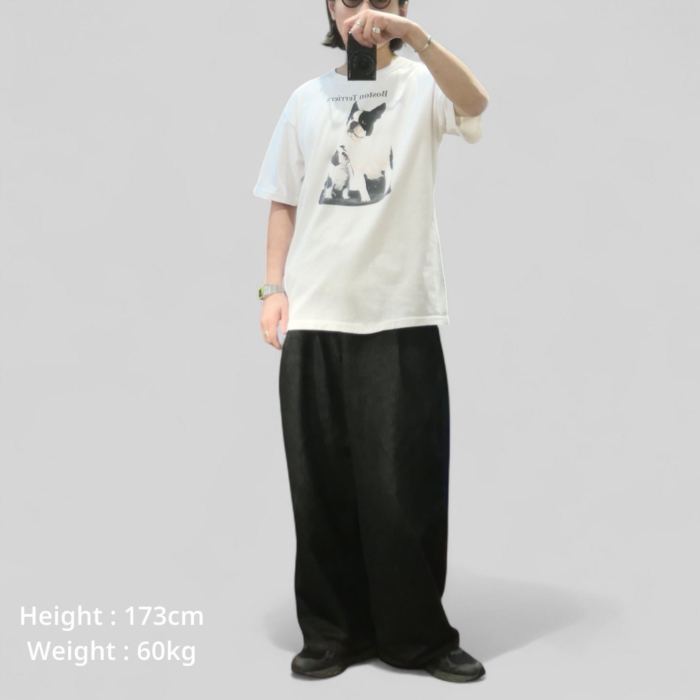 90s Dog Art Tee "Boston Terriers" -TELETREND COLS-