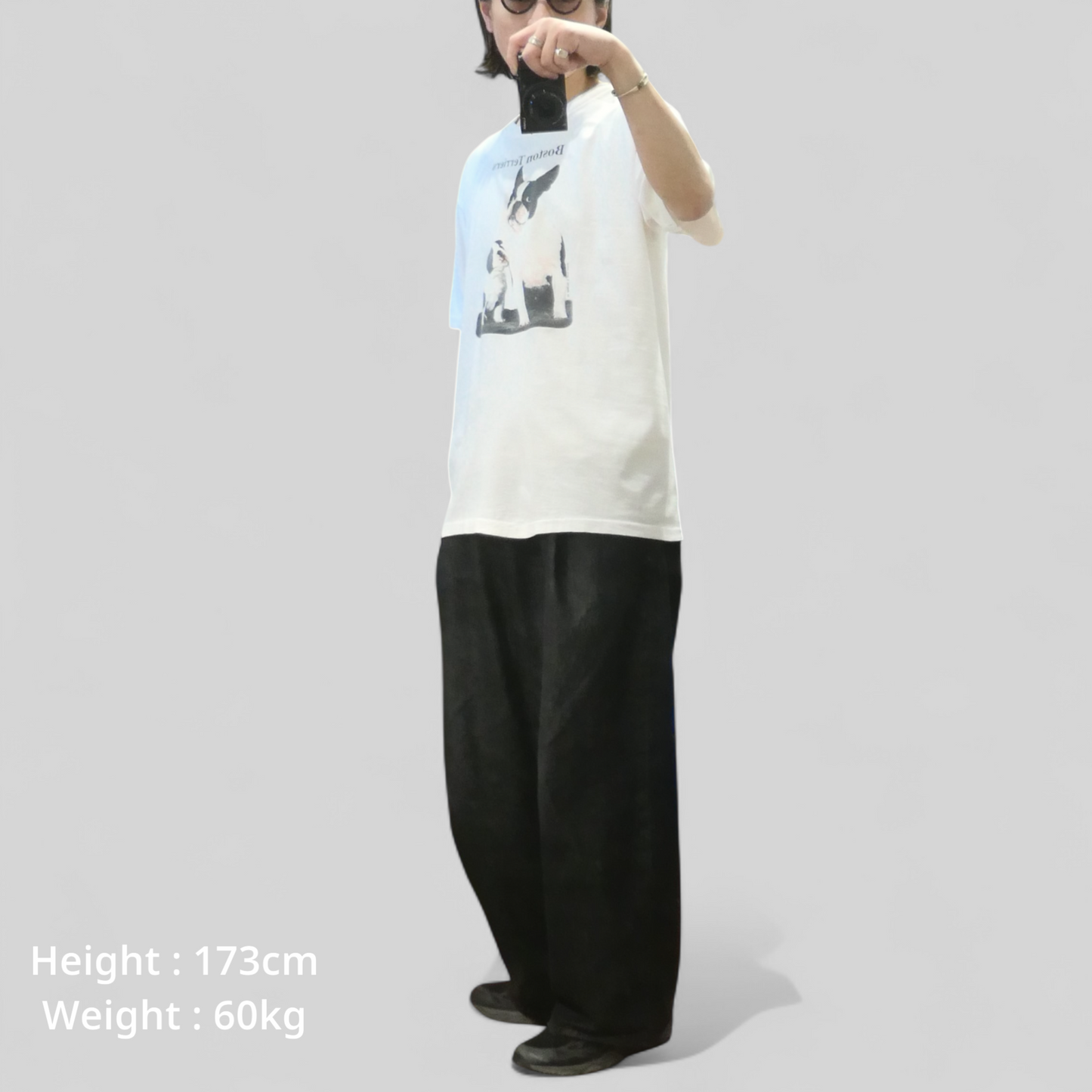 90s Dog Art Tee "Boston Terriers" -TELETREND COLS-