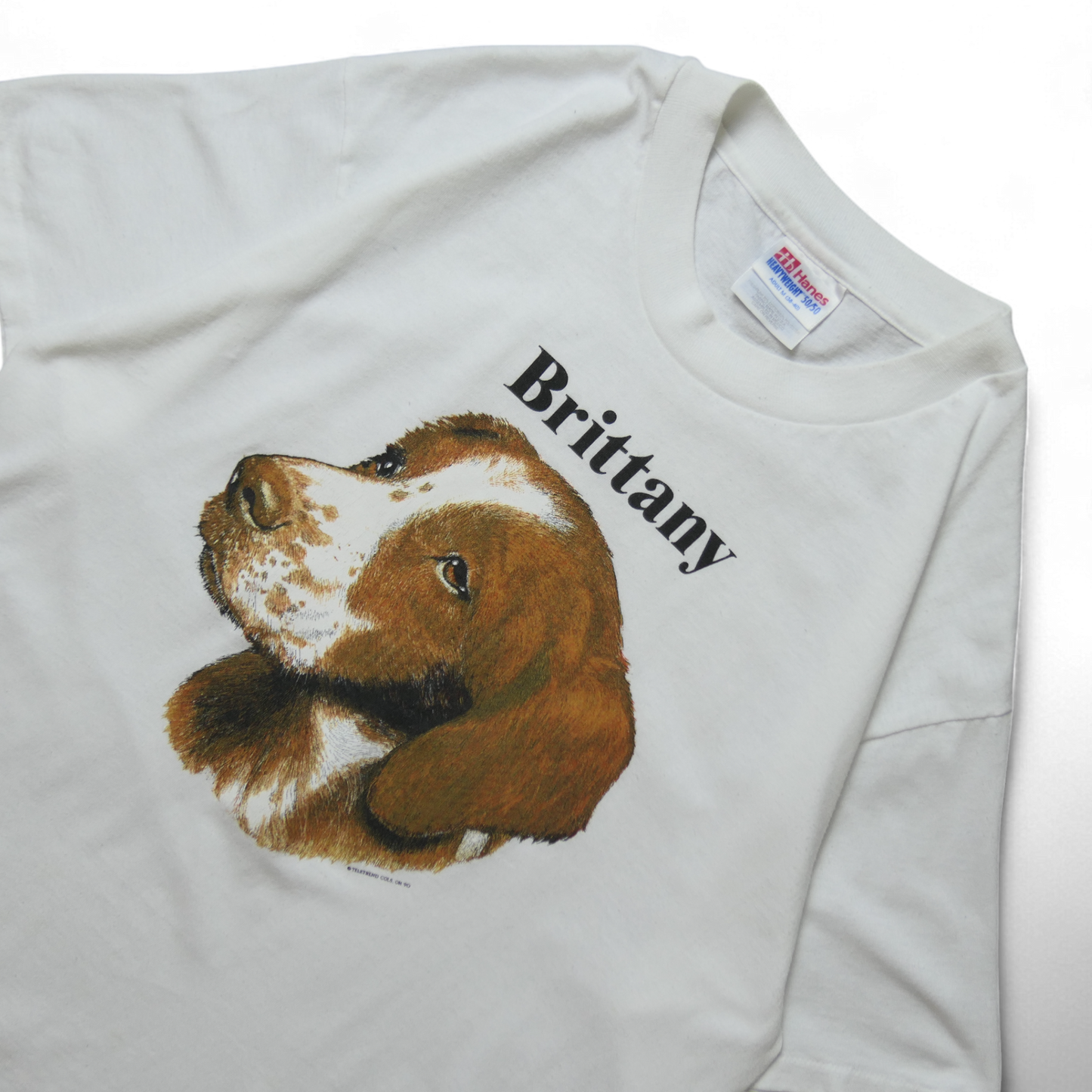 90s Dog Tee "Brittany" -TELETREND COLS-