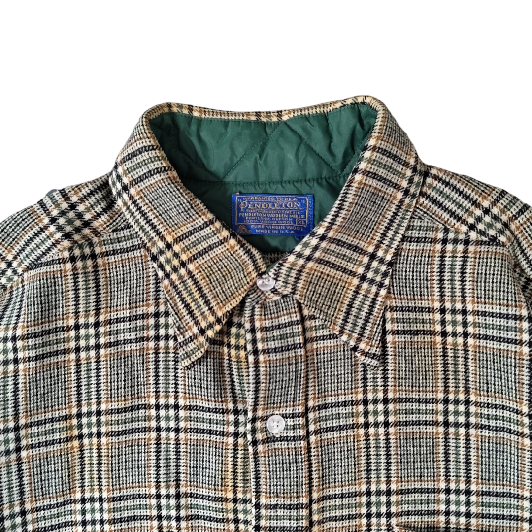 VINTAGE 70s XL Wool check shirt -PENDLETON-