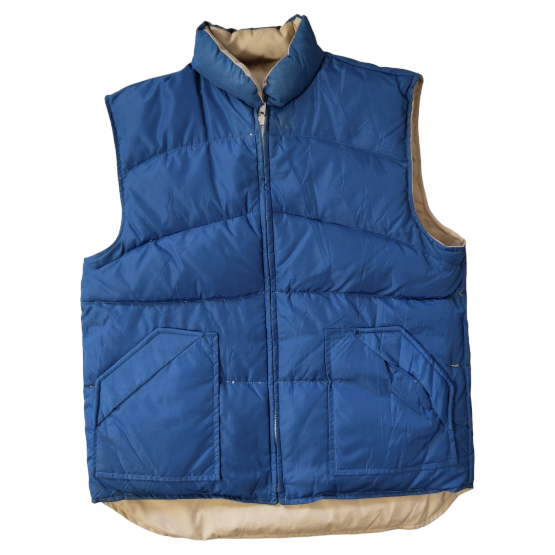 Vintage 70s XL Reversible down vest -BIBI BROS.-