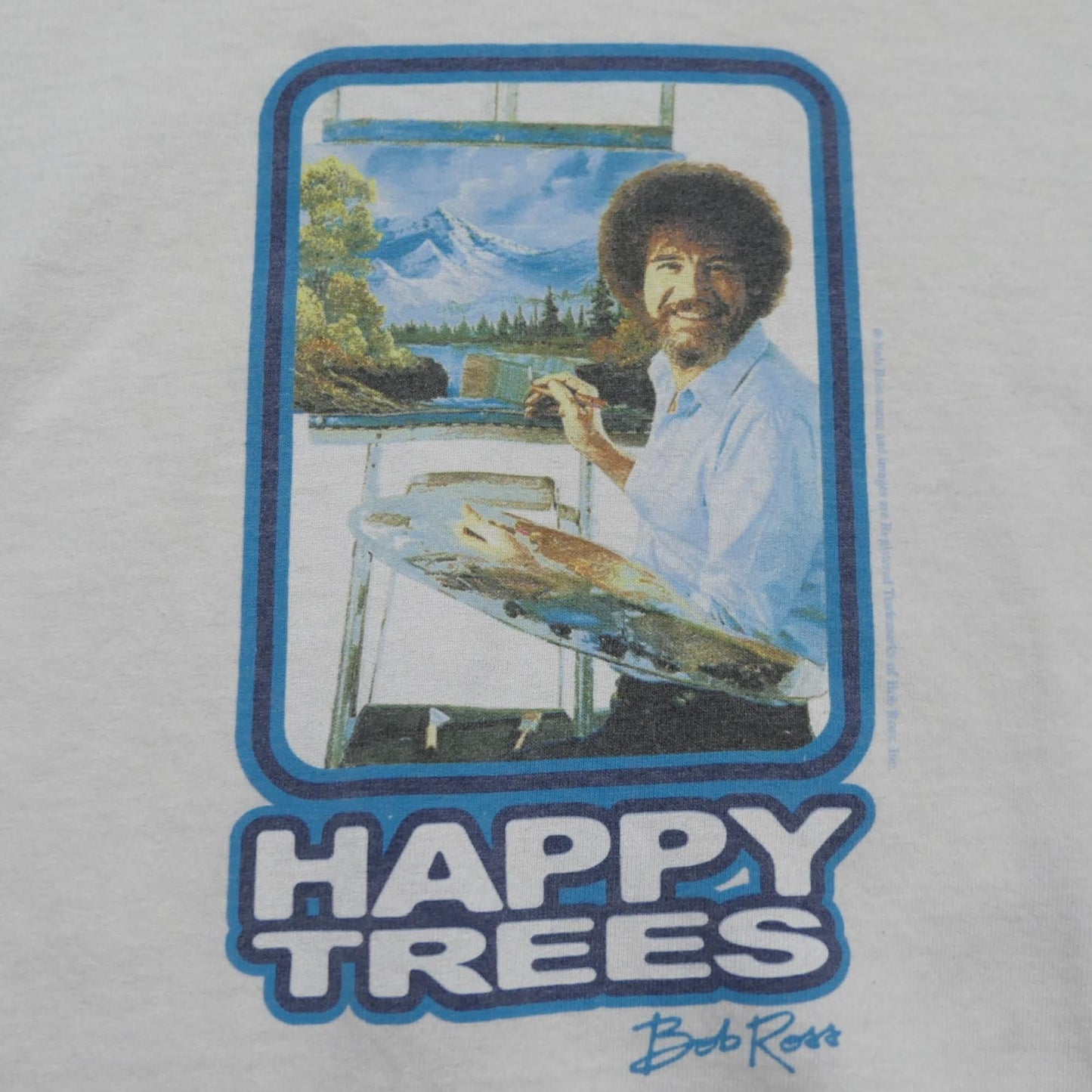 VINTAGE 90s L-XL Ringer Tee -Bob Ross-