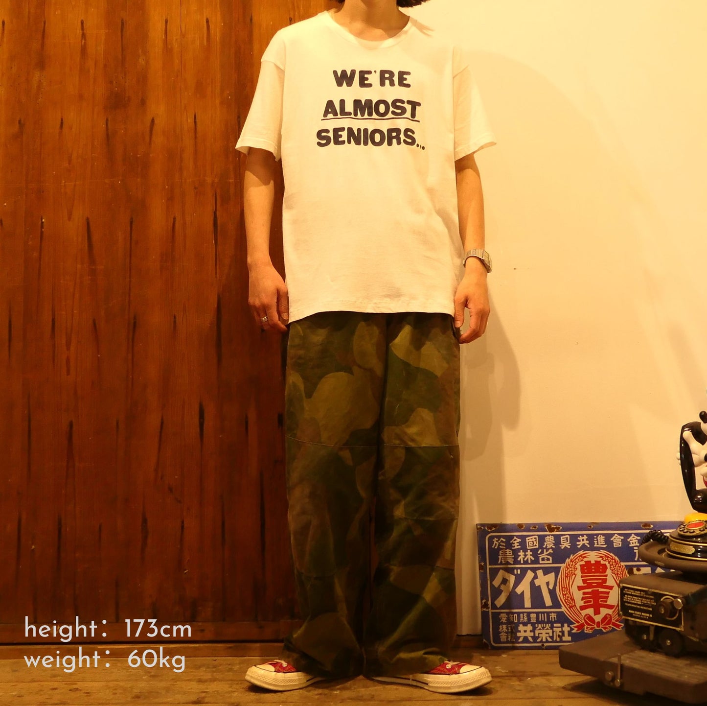 VINTAGE 80s XL Message Tee -ALMOST SENIOR-