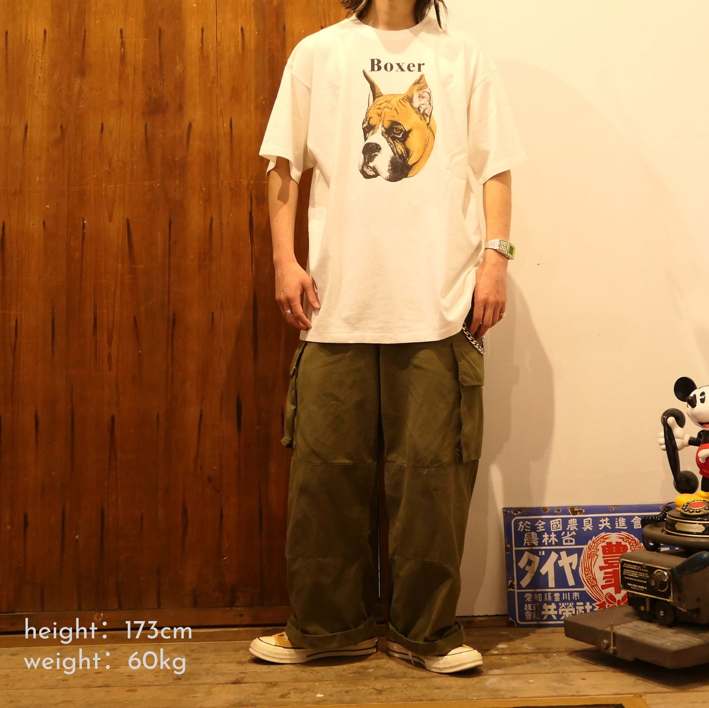 VINTAGE 90s XL Dog Face Tee "Boxer" -TELETREND COLS-