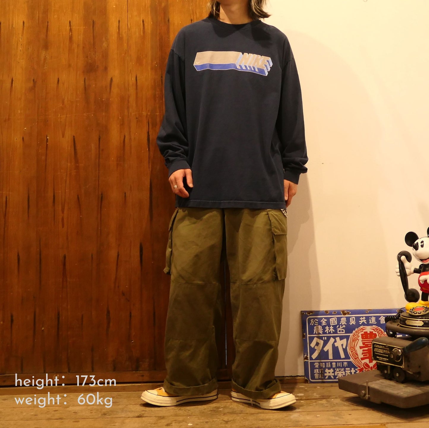 VINTAGE 00s XL L/S Logo Tee -NIKE-