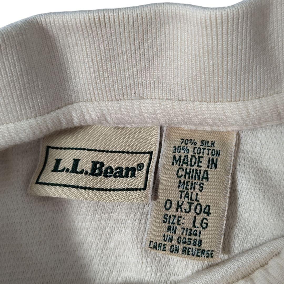 USED L S/S Silk polo shirt -L.L.Bean-