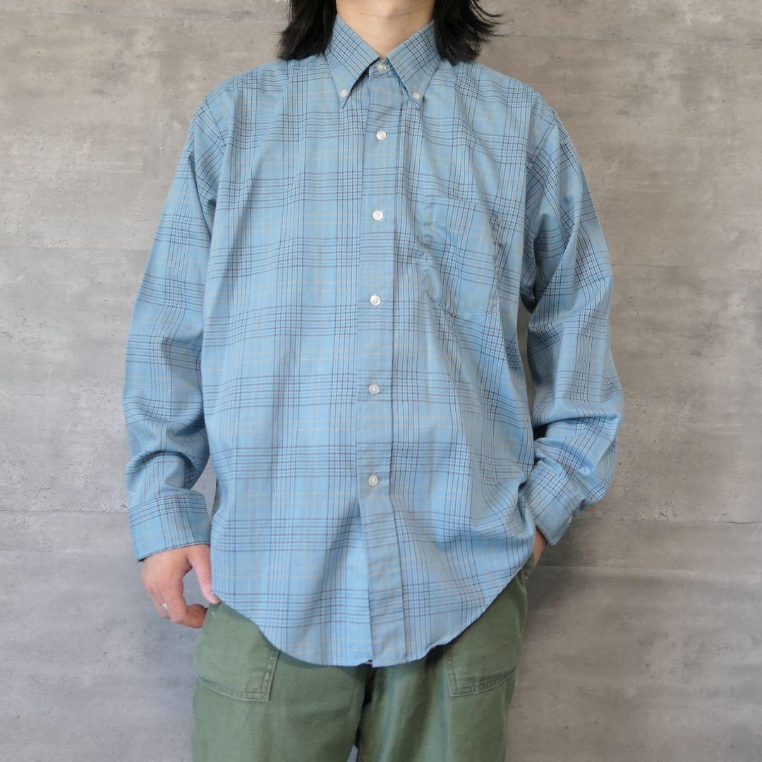 VINTAGE 70s L Button down shirt -Sears-