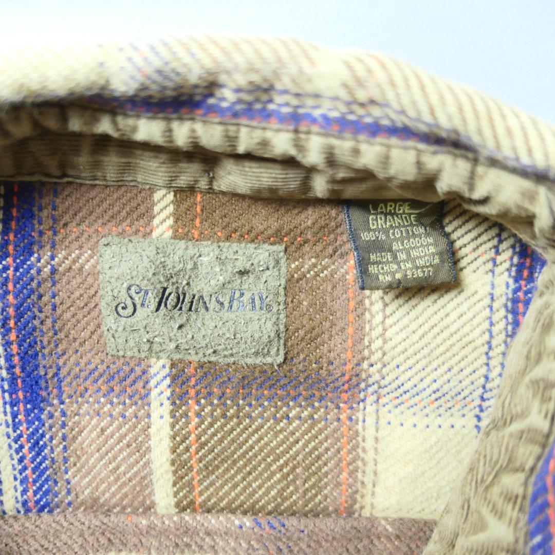 VINTAGE 00s L Heavy flannel Shirt -St.JOHN'S BAY-