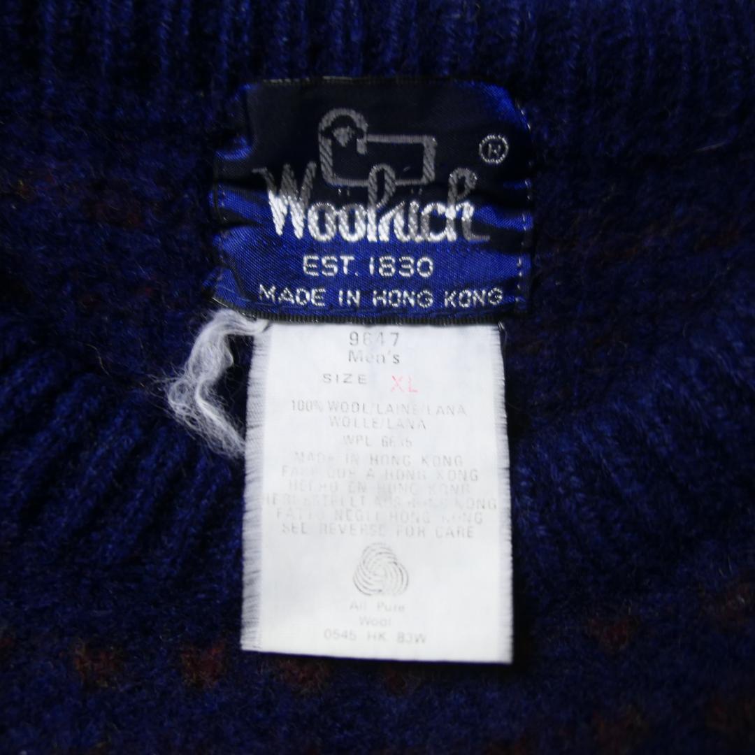 VINTAGE 80s L-XL Bird's Eye Knit Sweater -Woolrich-