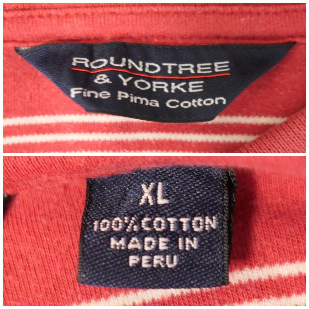 USED XL Border polo shirt -ROUNDTREE & YORKE-