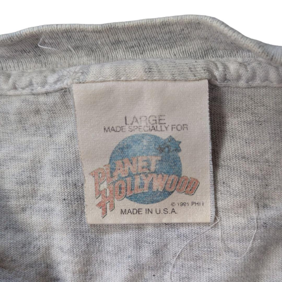 VINTAGE 90s L Print T-shirt -PLANET HOLLYWOOD-