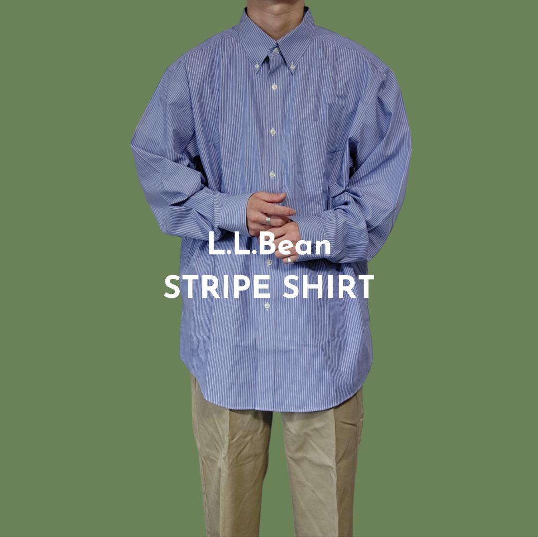 USED XL Stripe bd shirt -L.L.Bean-