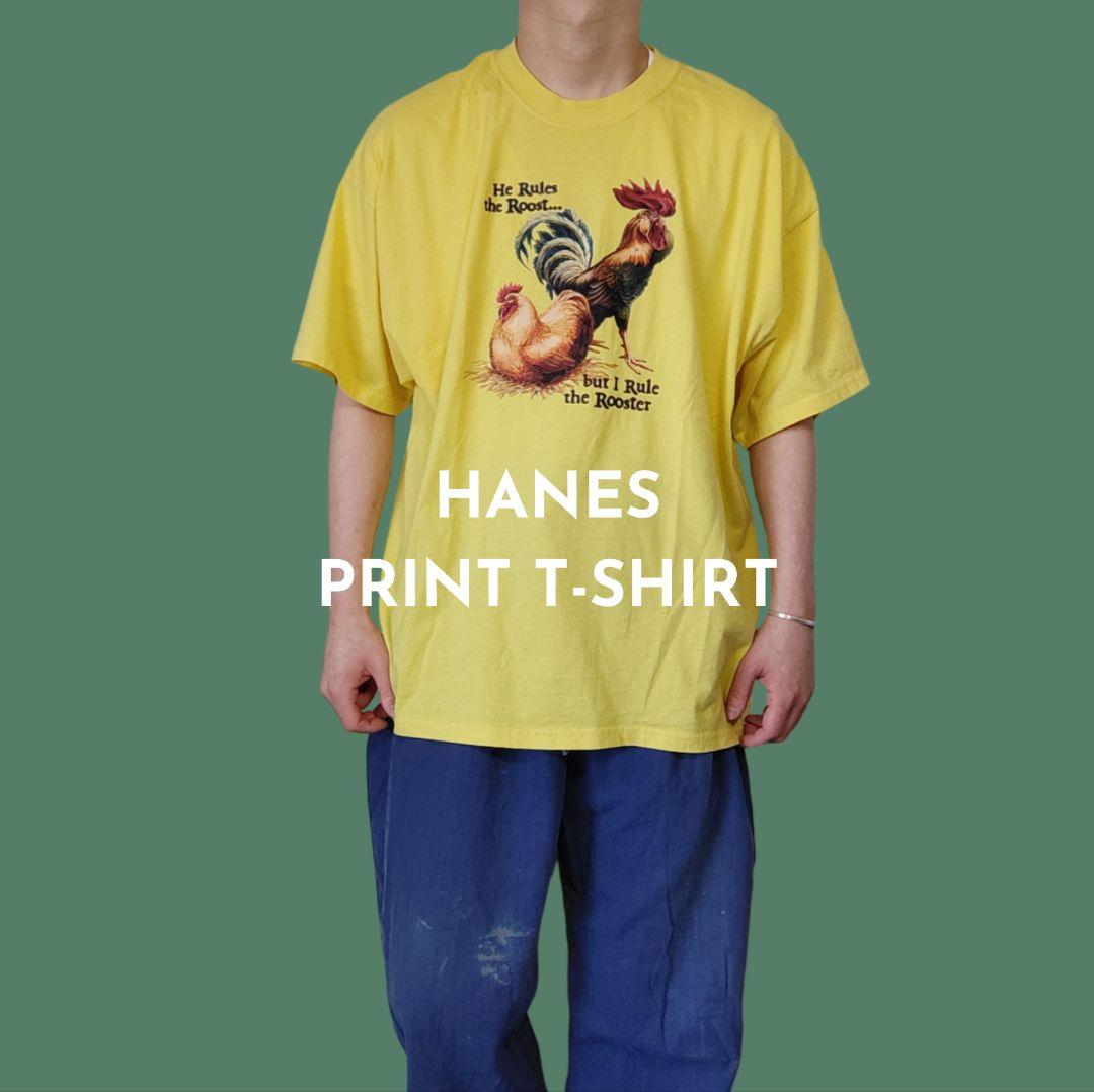 USED XL 50/50 Print T-shirt -HANES-