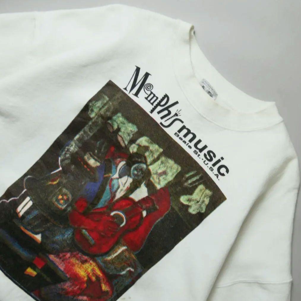 VINTAGE 90s XL Art Sweat -GEORGE HUNT-