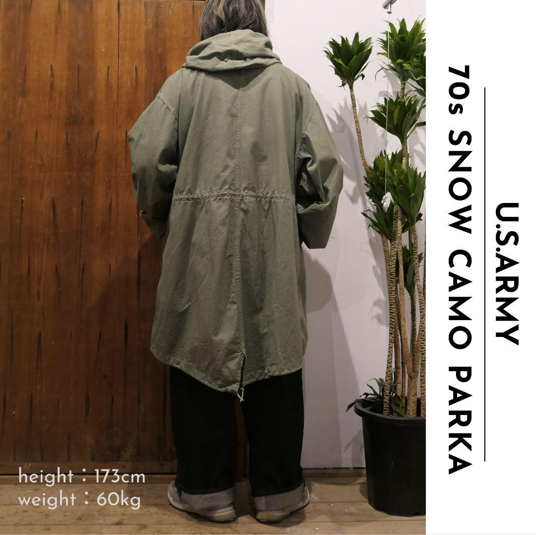 VINTAGE 70s L OD Dyed Snow camoflage parka -U.S.ARMY-