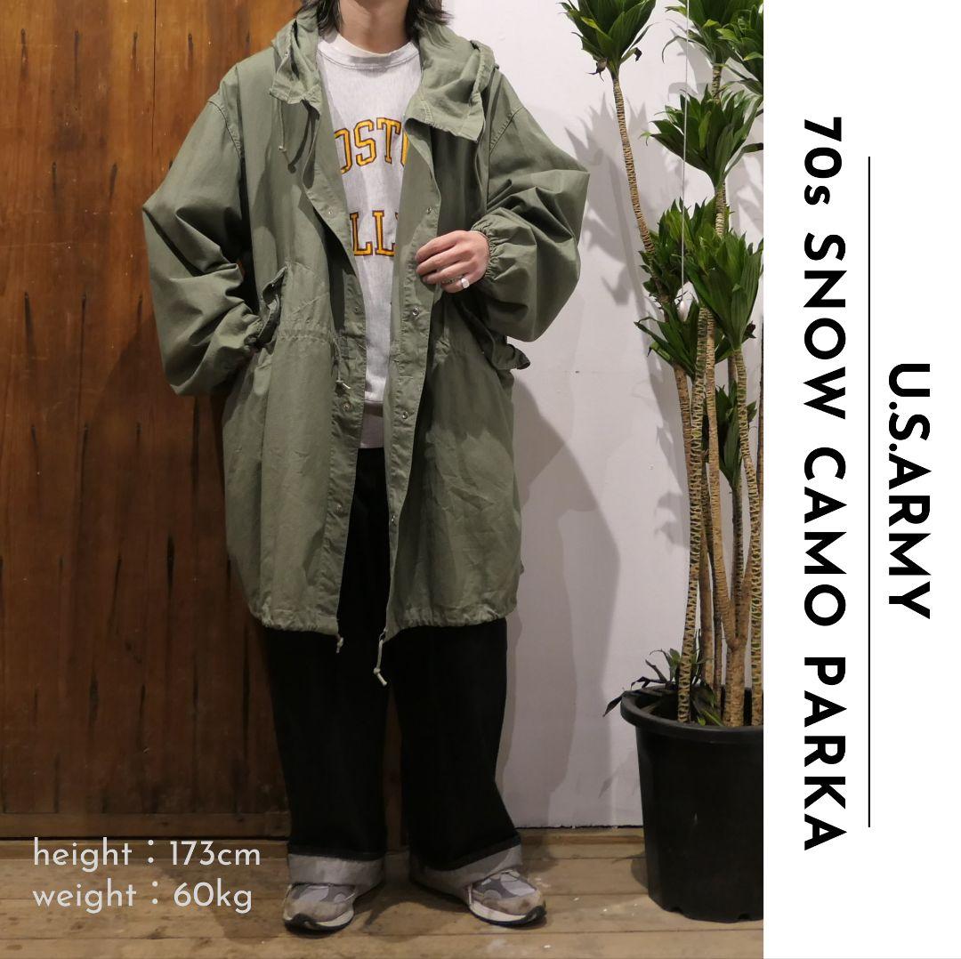 VINTAGE 70s L OD Dyed Snow camoflage parka -U.S.ARMY-