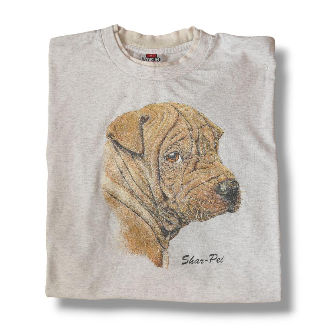 VINTAGE 90s XL Dog Print Tee -TLETREND COLS-