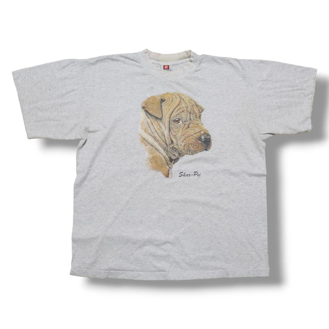 VINTAGE 90s XL Dog Print Tee -TLETREND COLS-