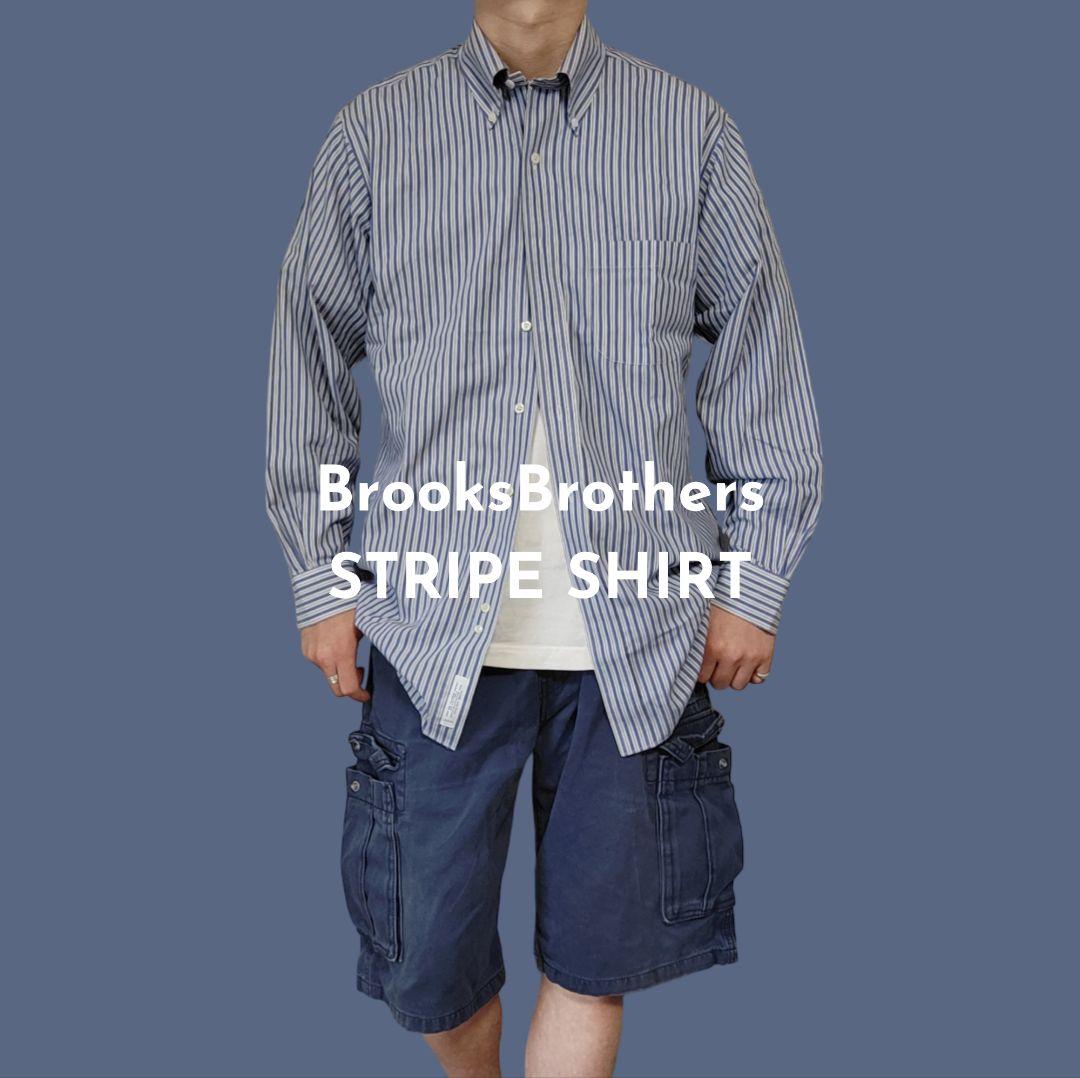 USED L Stripe bd shirt -BrooksBrothers-