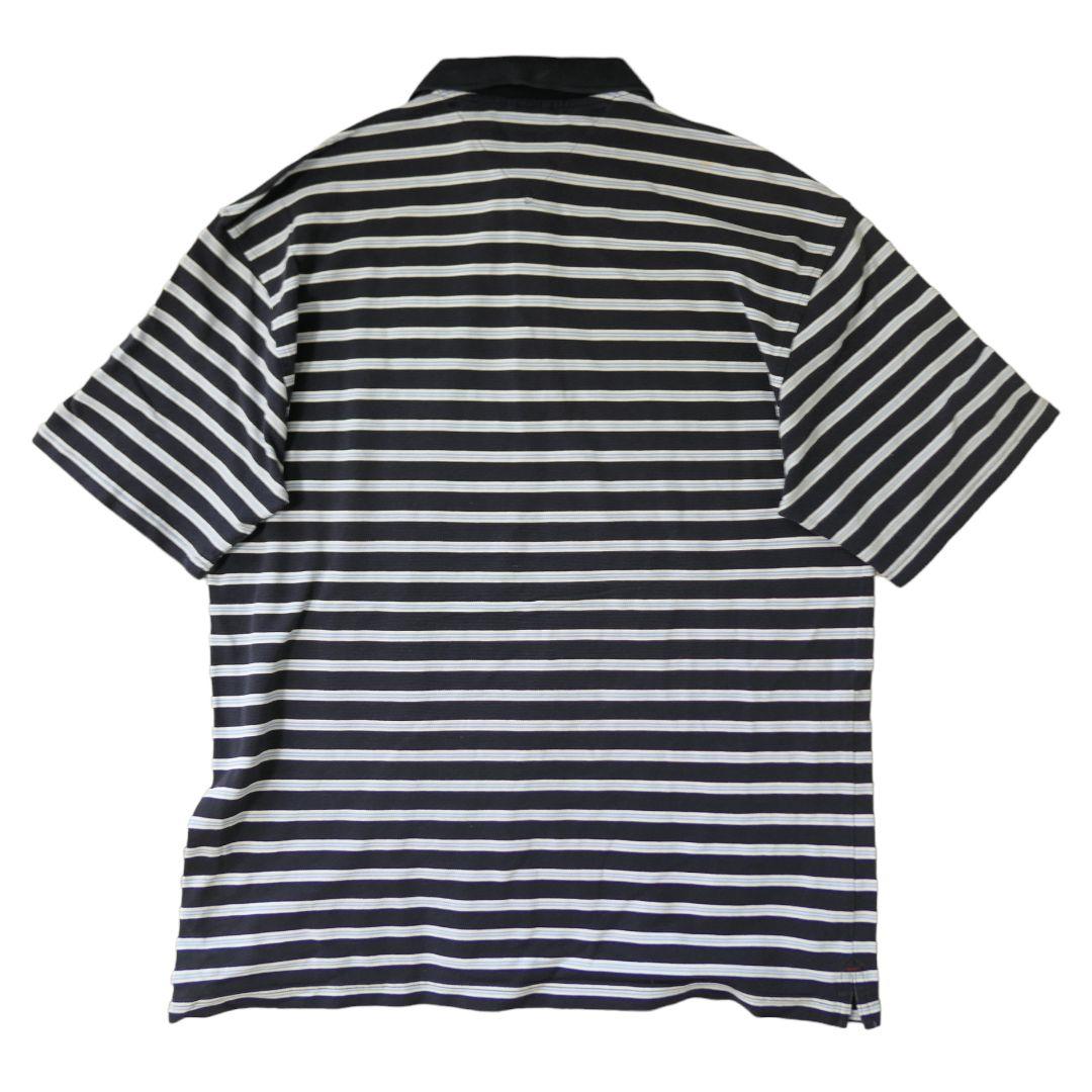 USED L Border polo shirt -TOMMY HILFIGER-