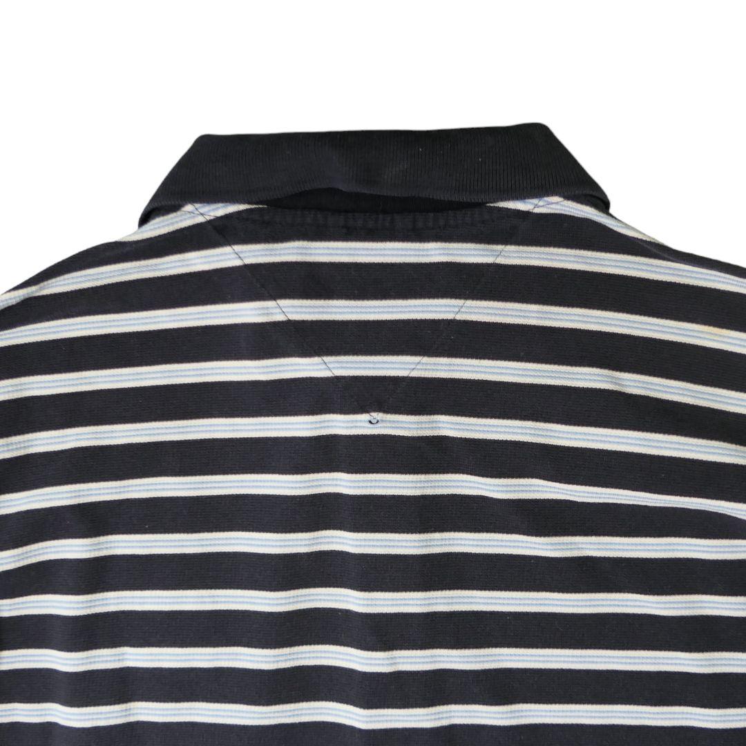 USED L Border polo shirt -TOMMY HILFIGER-